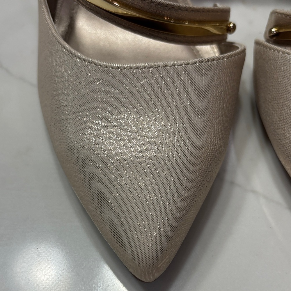 Impo Women's Metallic Champagne Dress Pump with Gold Accent - Picture 4 of 11